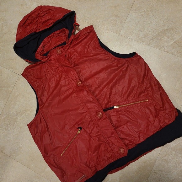 Ralph Lauren Jackets & Blazers - VTG Ralph Lauren RL-1967 Womens 2XL Solid Nylon Vest Hooded Red Jacket